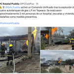 Explosión de pipa en Tepeaca desata alarma y movilización de emergencia este jueves