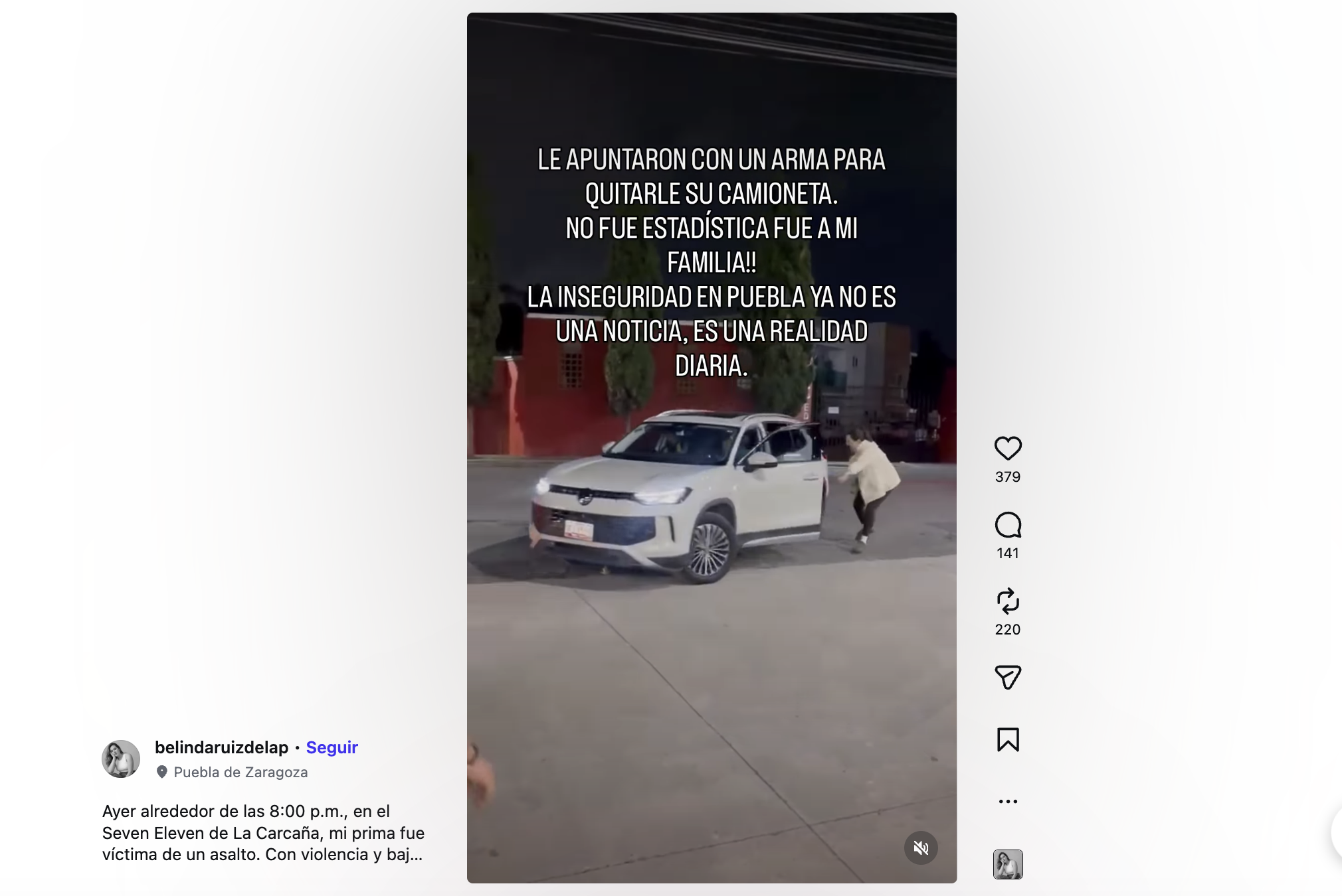 VIDEO: Robo a mano armada en La Carcaña; familia poblana pierde camioneta en violento asalto