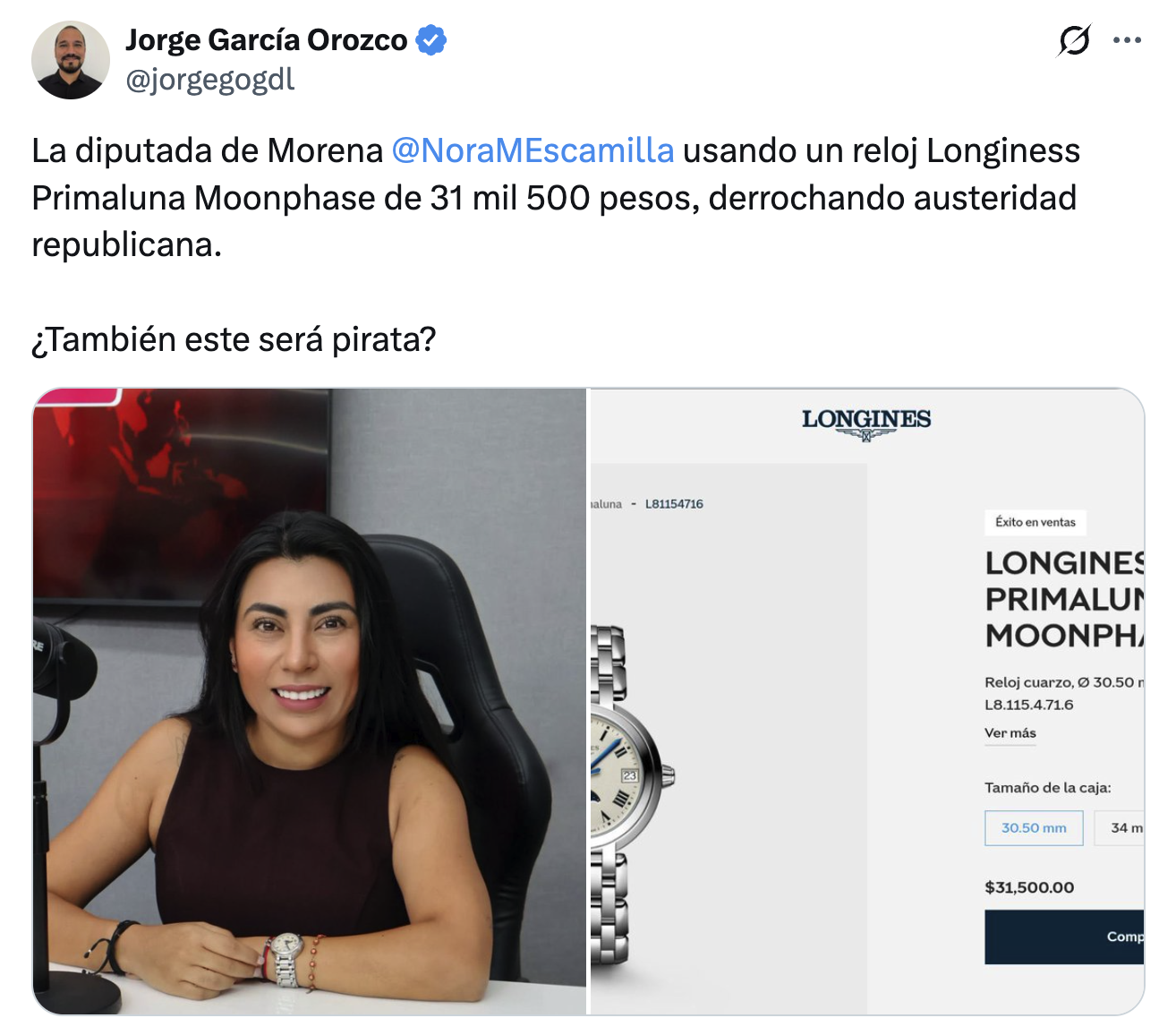 Exhiben a diputada poblana con reloj de lujo: «austeridad no es qué puedo hacer con mi dinero»