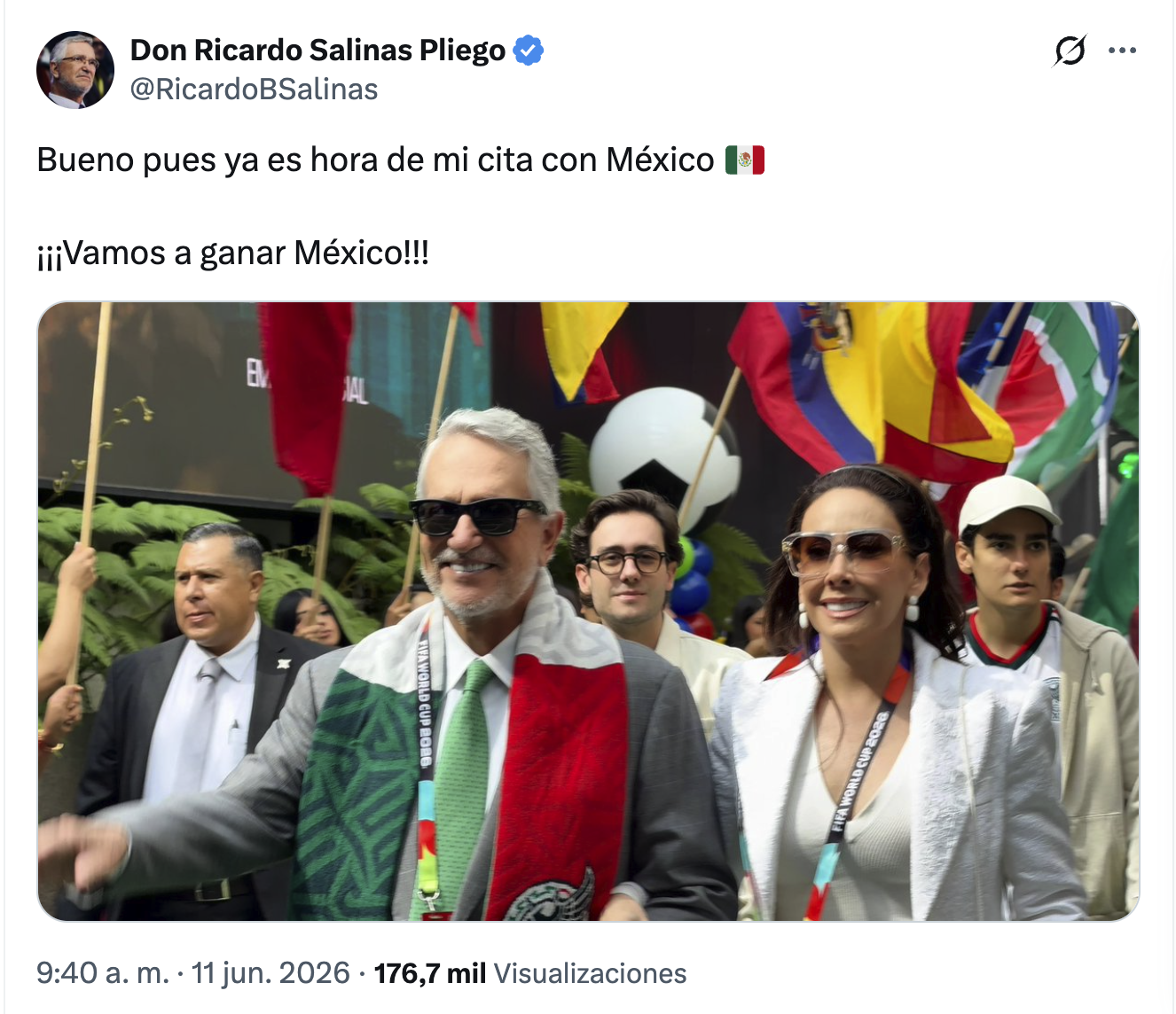 Ricardo Salinas Pliego desafía a Sheinbaum y se convierte en figura central en inauguración de la Copa 2026 en el Azteca