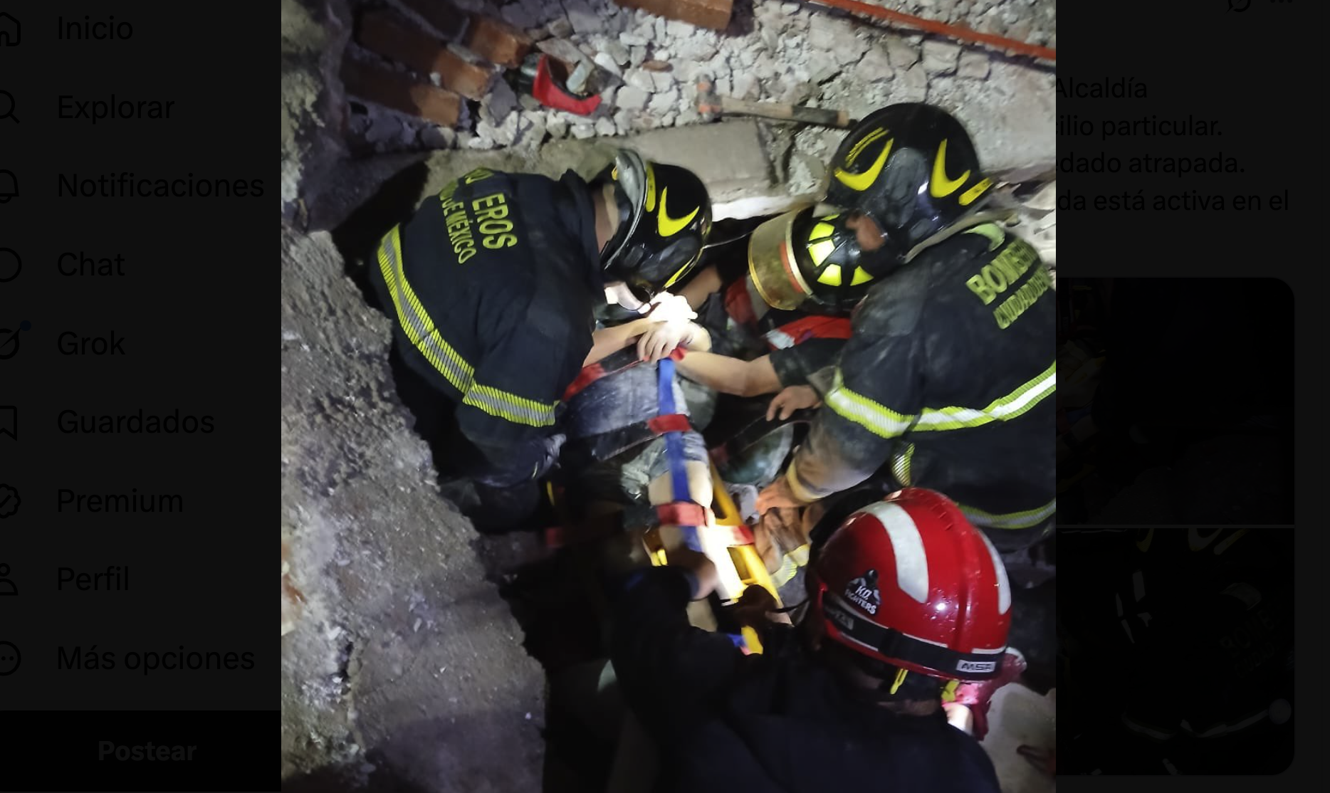 Derrumbe en la Hipódromo Condesa: una mujer rescatada y un fallecido tras colapso de vivienda