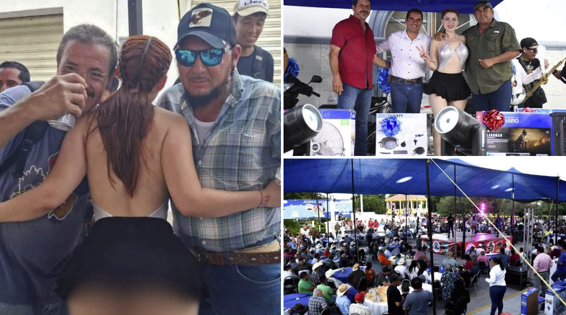 VIDEO: Festejo del Día del Padre en Tamaulipas desata polémica por show con influencer semidesnuda