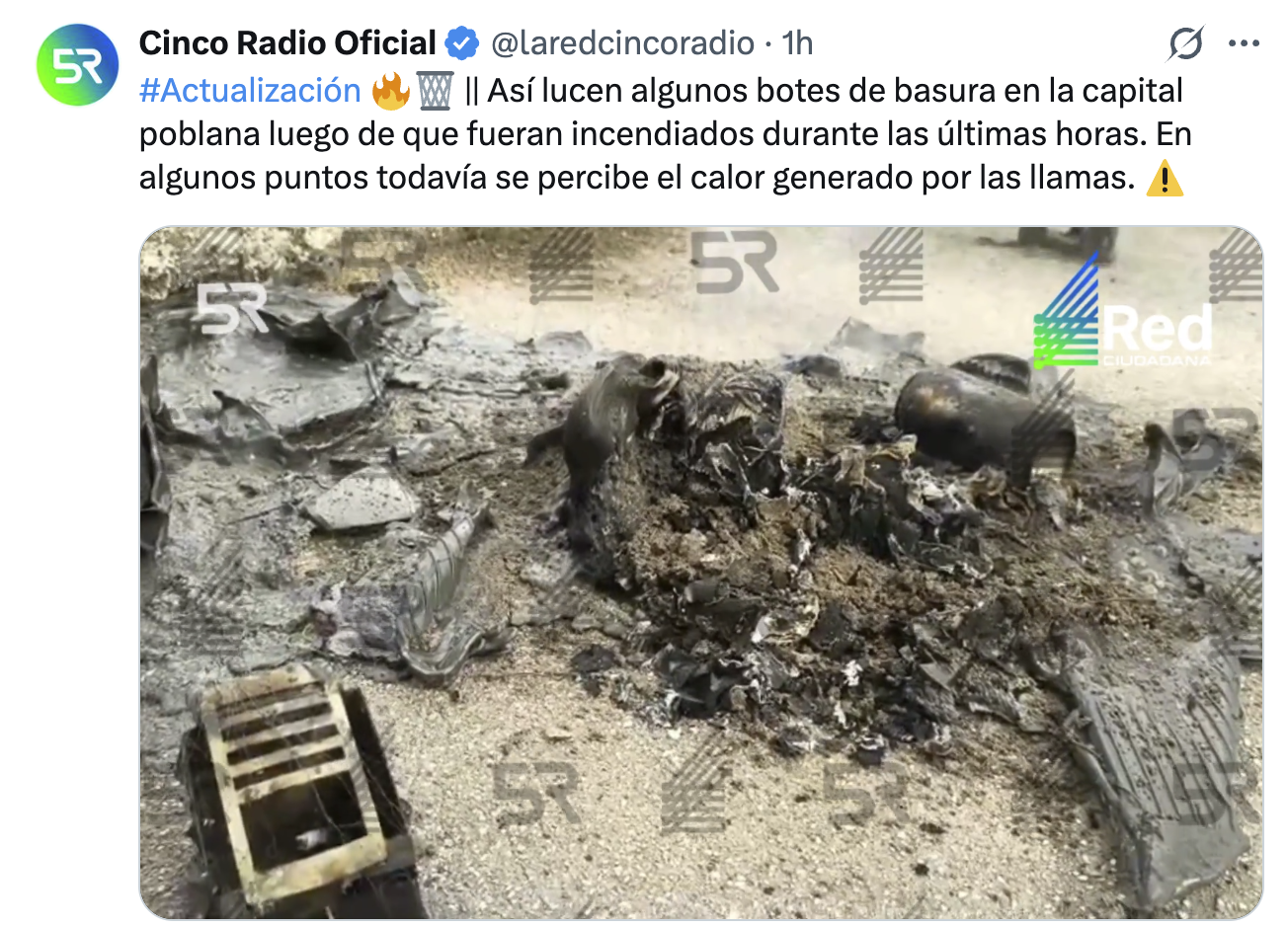 ¿Un pirómano suelto en Puebla? Incendios de contenedores y papeleras vuelven a encender las alarmas