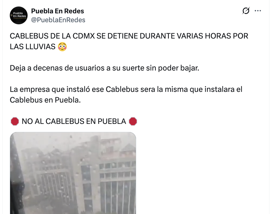 ¿Falla el cablebús de CDMX durante tormentas? FALSO: es un protocolo de seguridad ante rayos, igual que en los estadios