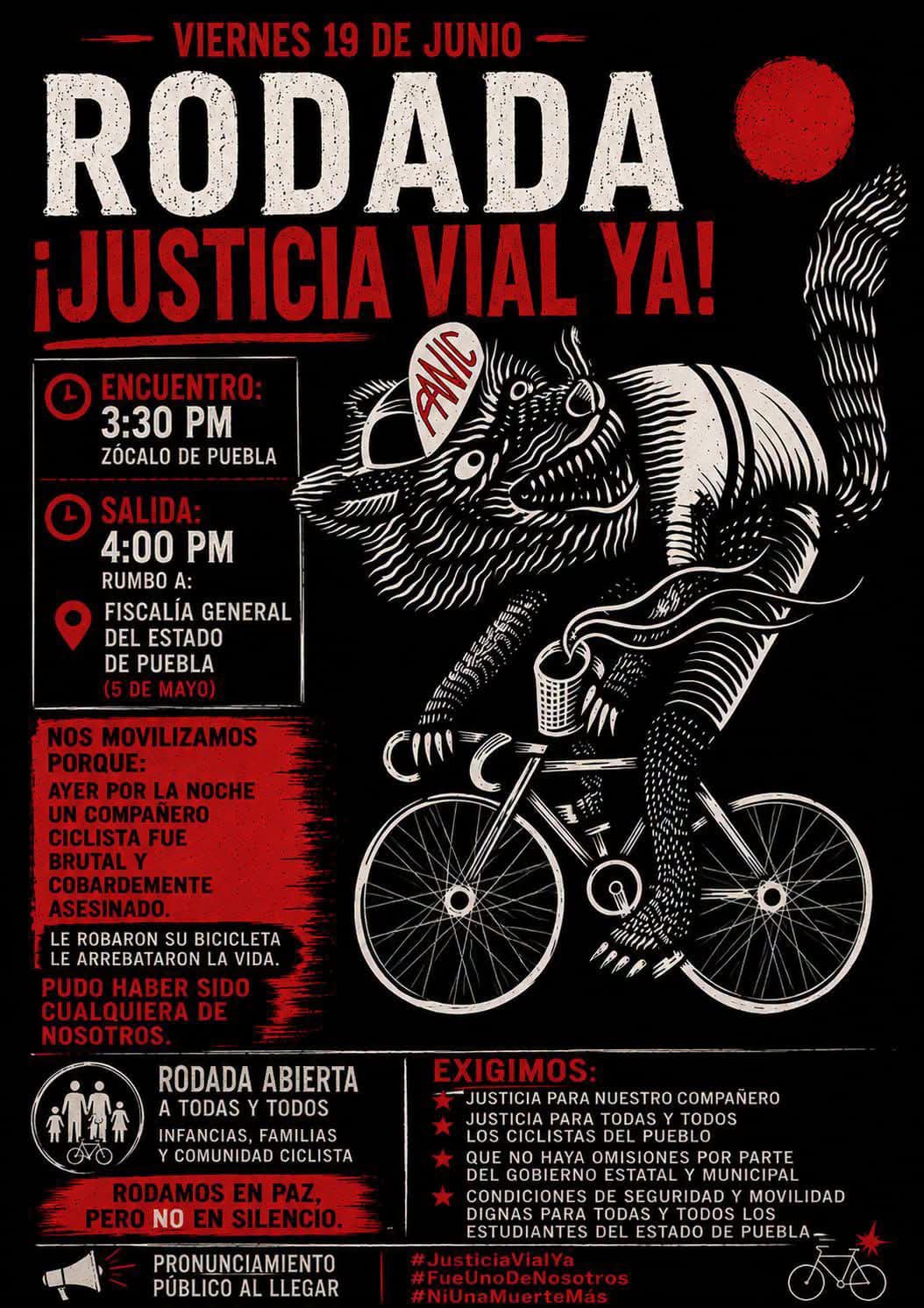 Asesinan a ciclista de 63 años en Puebla para robarle su bicicleta; colectivos convocan marcha de protesta