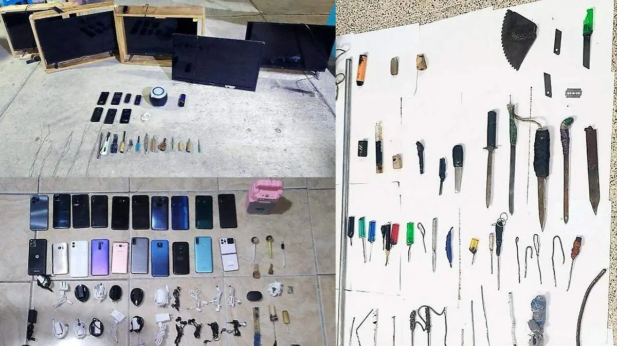 Decomisan armas hechizas y 17 celulares en operativo sorpresa en Cereso de San Miguel, Puebla