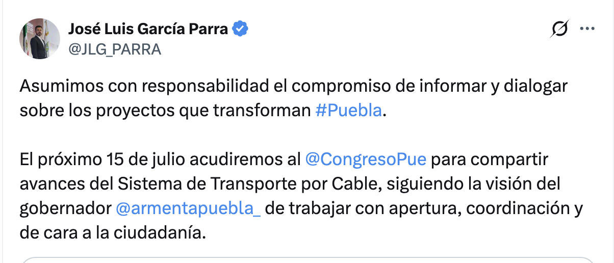 Gobierno del estado, con apertura explicar el Cablebús; García Parra acudirá al Congreso