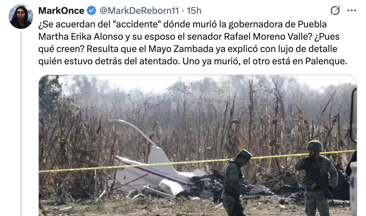 ¿El Mayo acusó a AMLO y Barbosa de muerte de los Moreno Valle? FALSO, aunque la teoría no es nueva