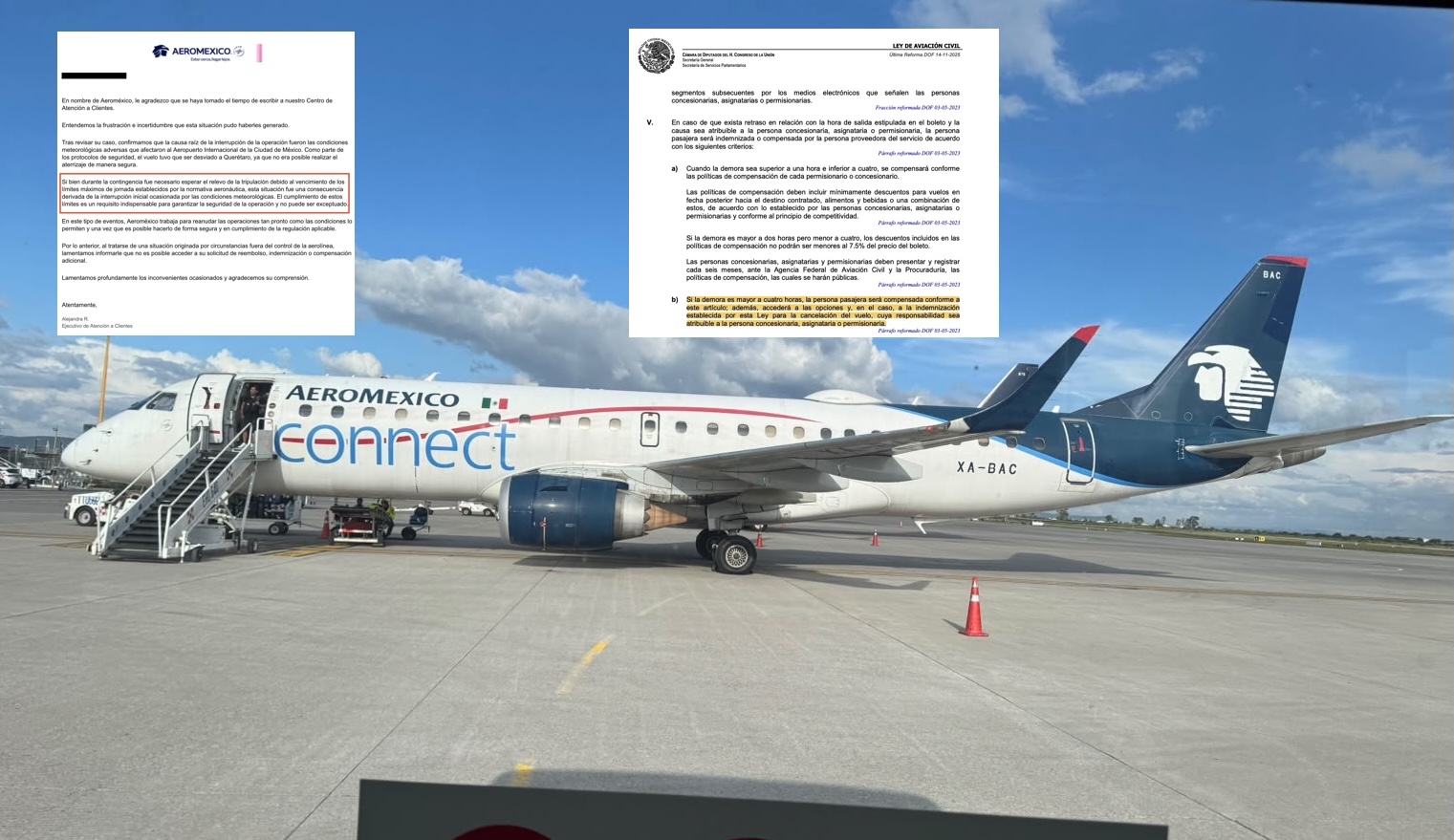 Aeroméxico deja varados a pasajeros en Querétaro tras 14 horas de espera y cancela vuelo; familia con bebé medicado regresa por carretera